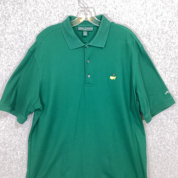 Masters Collection Polo Shirt Size L Pima Cotton Short Sleeve Solid Green Golf - Picture 3 of 16